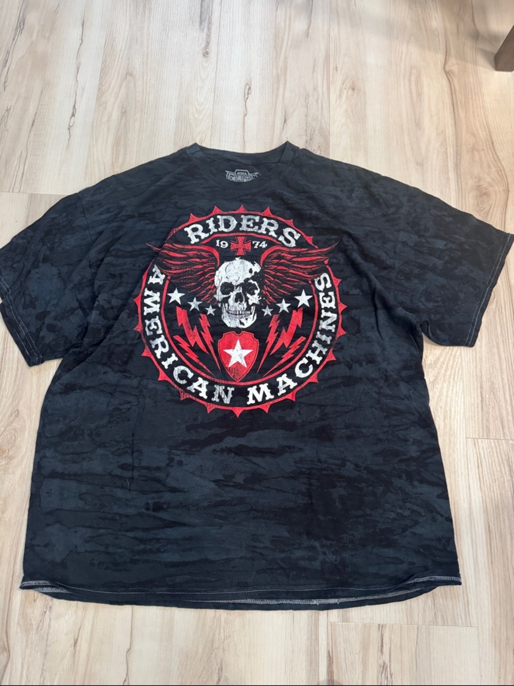 Riders American Machines Skull Graphic Tee - Black & Red